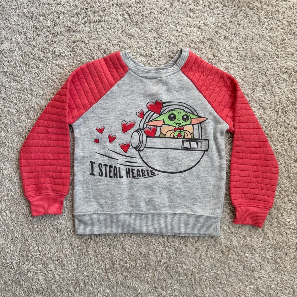 Star Wars Baby Yoda Valentine Pullover Sweatshirt 3T